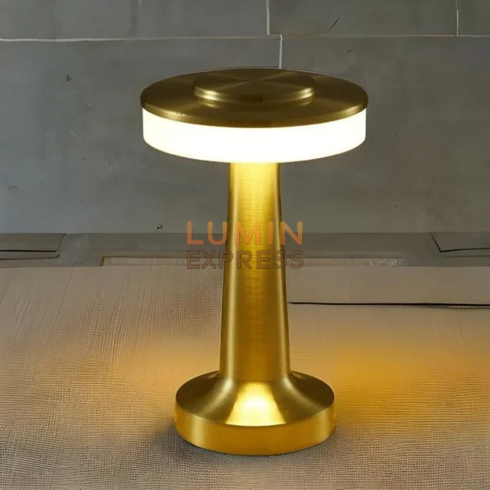 Lampe portable rechargeable TEKTA Gold — luminaire décoratif design Maroc.