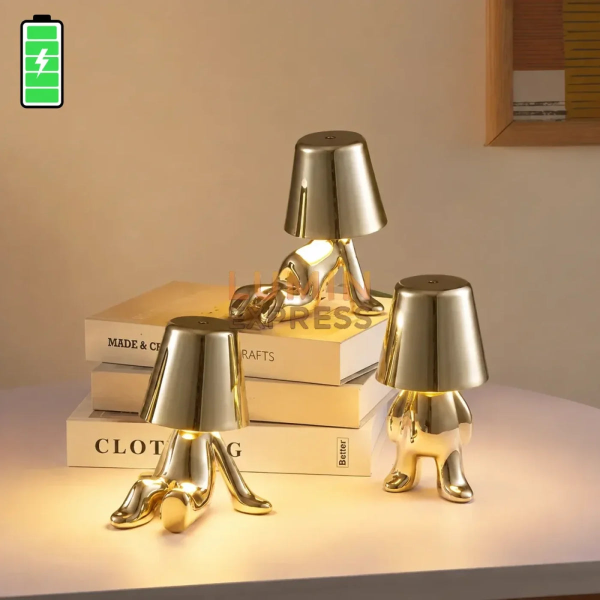 Lampe de table TEDDY Gold pour bureau avec variateur tactile