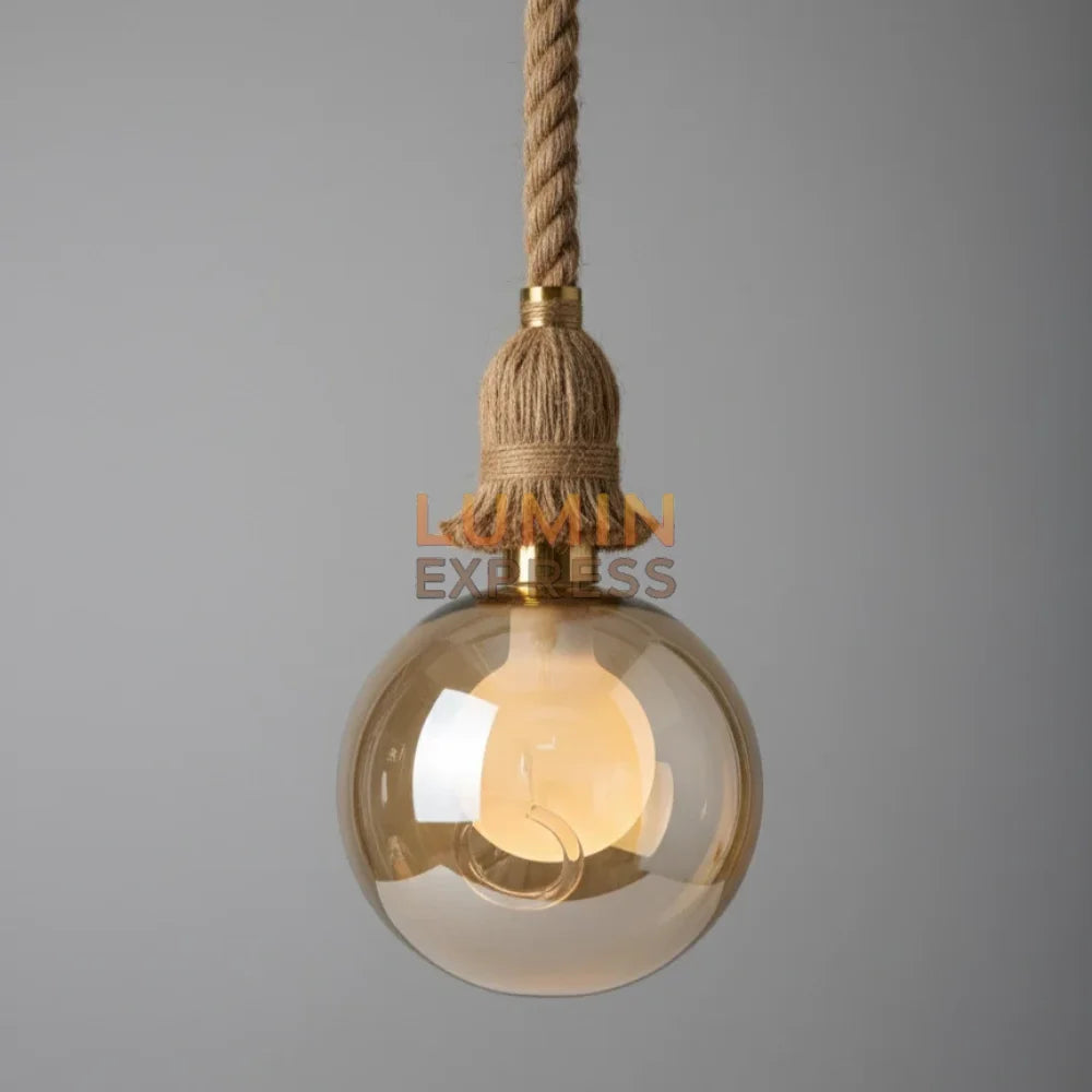 Texture corde naturelle de la suspension RÉTRO G125 – Luminaire Luminexpress Maroc