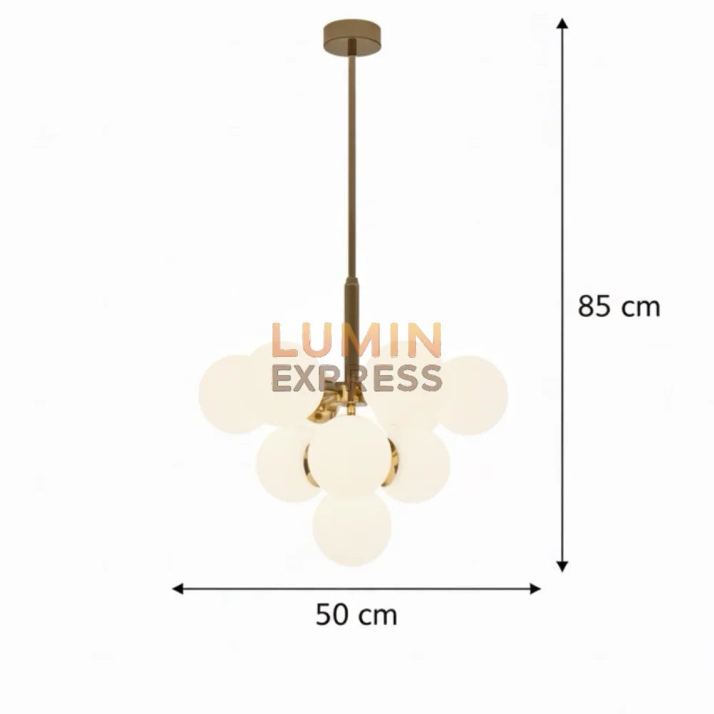 Suspension design dorée avec verre dépoli – Luminexpress Maroc