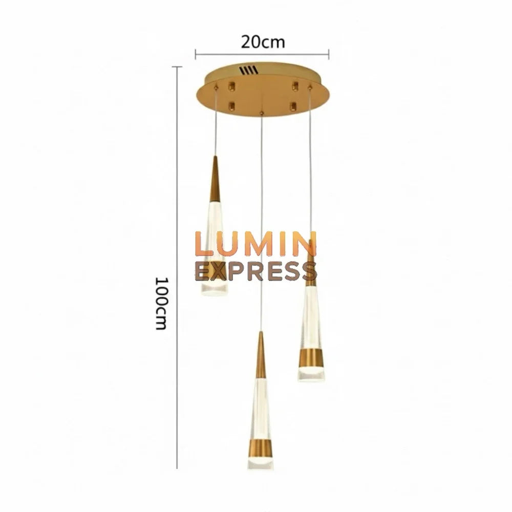 Luminaire Maroc FLAMIA Triple Gold 3 lumières – Luminexpress