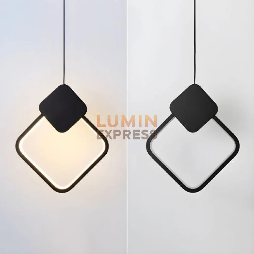 Suspension SLIM Carré noire pour couloir ou chambre Maroc