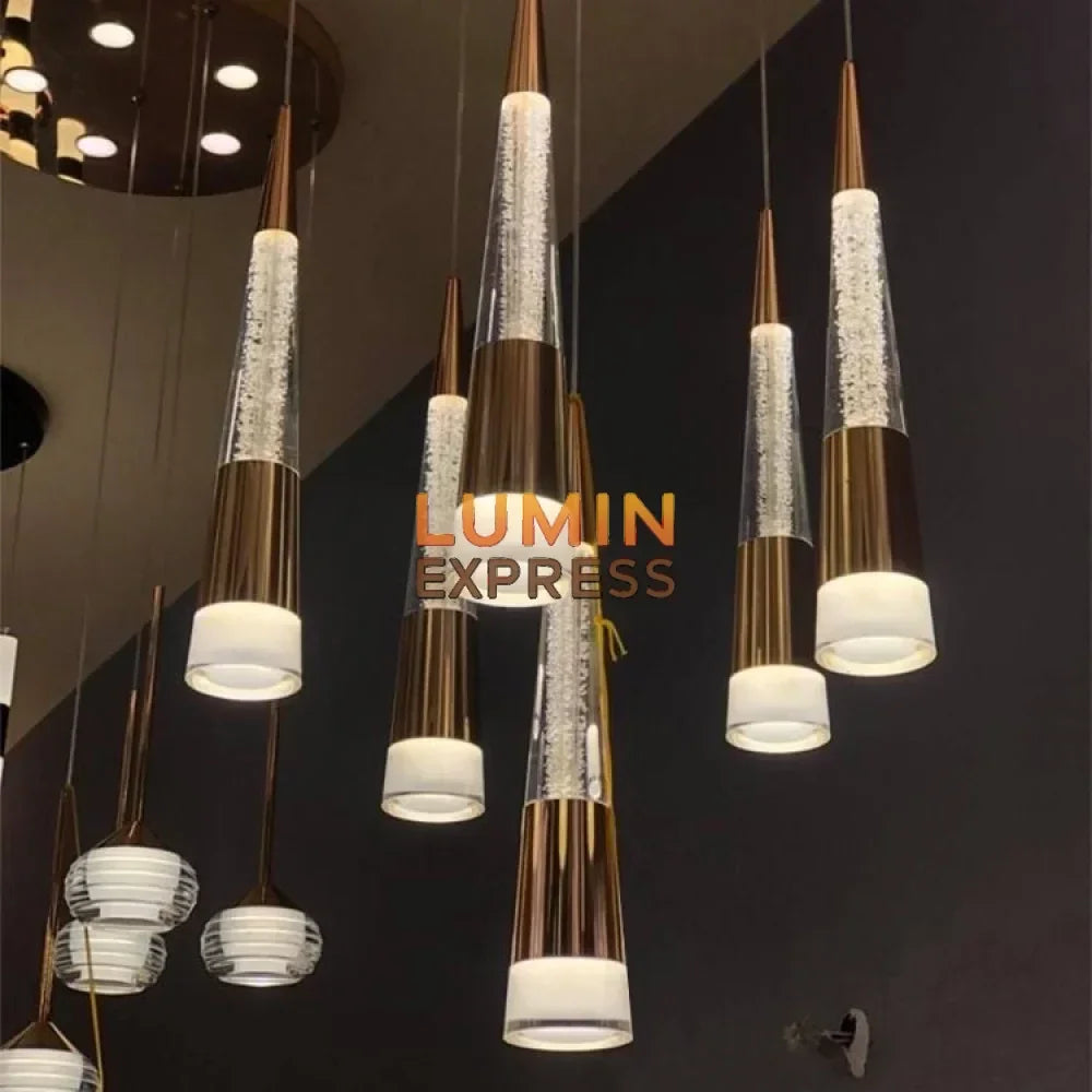 Luminaire suspendu FLAMIA Triple Gold – finition Gold Orange – Luminexpress Maroc