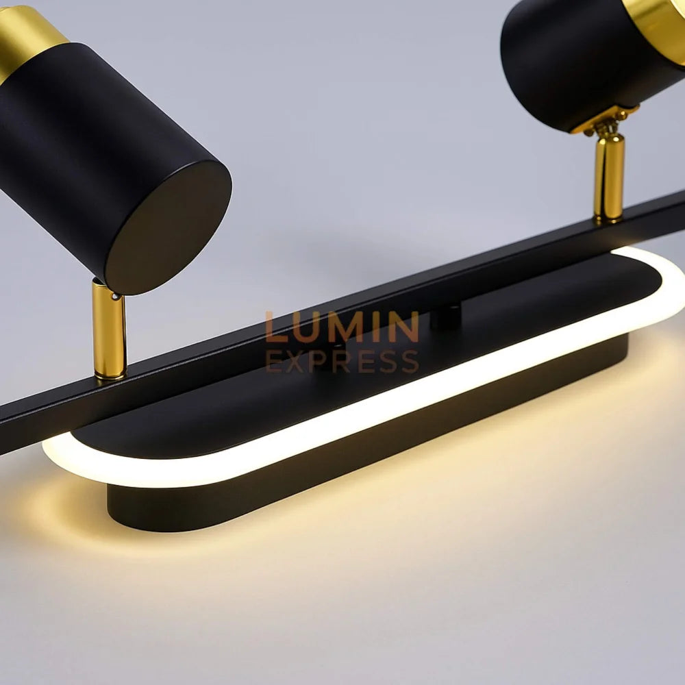 Applique murale Eclipse noir doré 60 cm – livraison rapide au Maroc