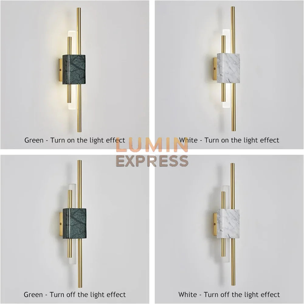 Applique décorative moderne marbre vert – Luminexpress – Luminaire mural couloir Maroc