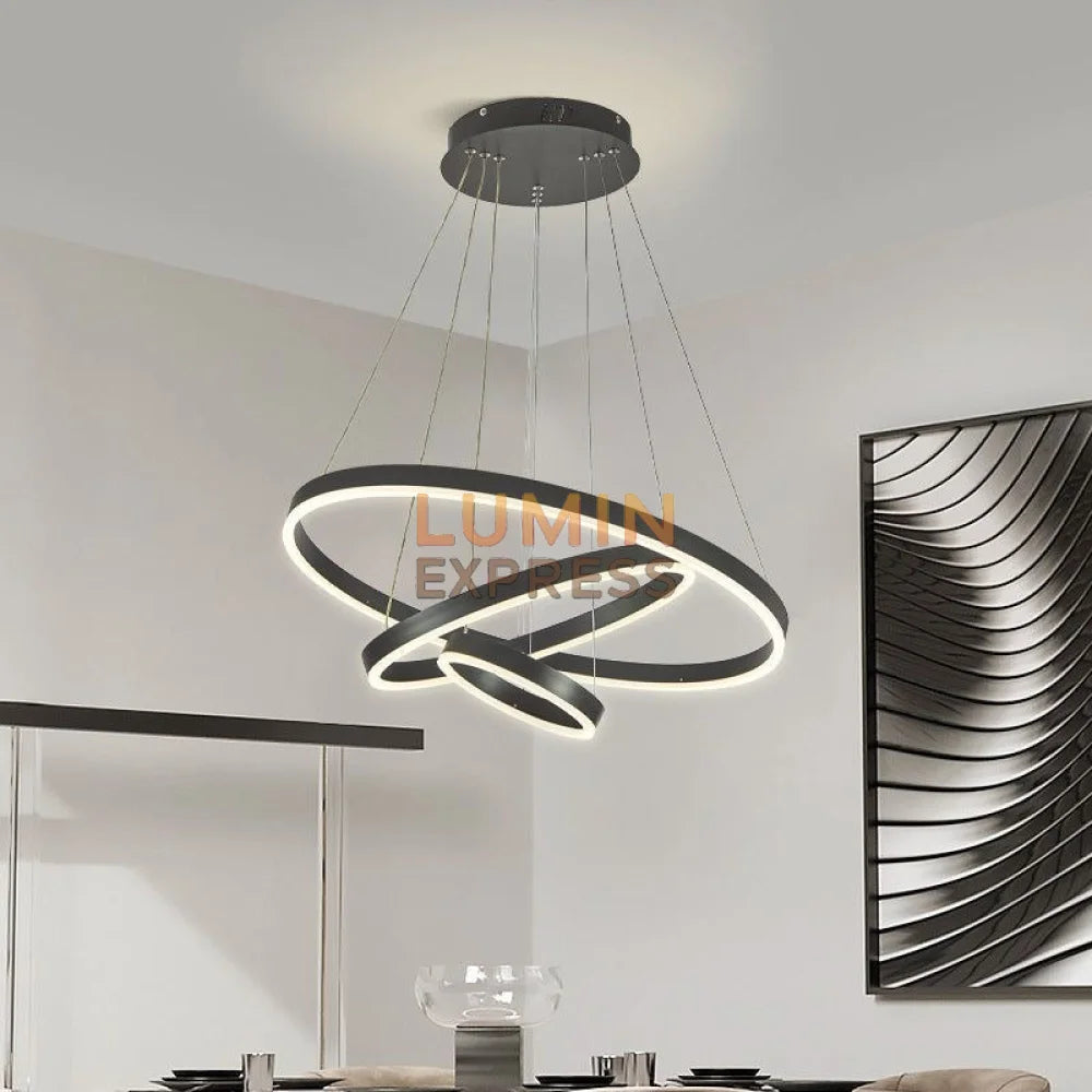 Luminaire plafond circulaire ELITE noir – design minimaliste avec contrôle à distance, Luminexpress Maroc