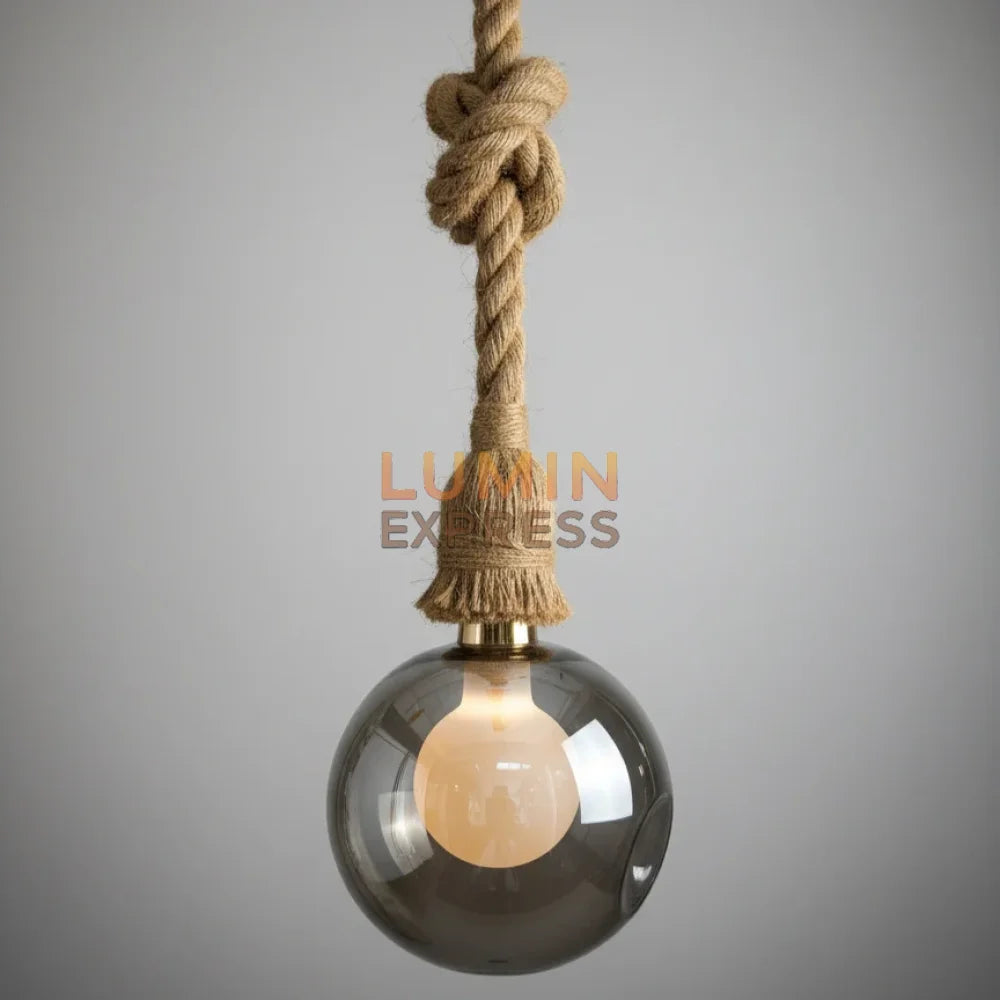 Suspension corde chanvre et ampoule fumée G125 7W – Luminexpress Maroc