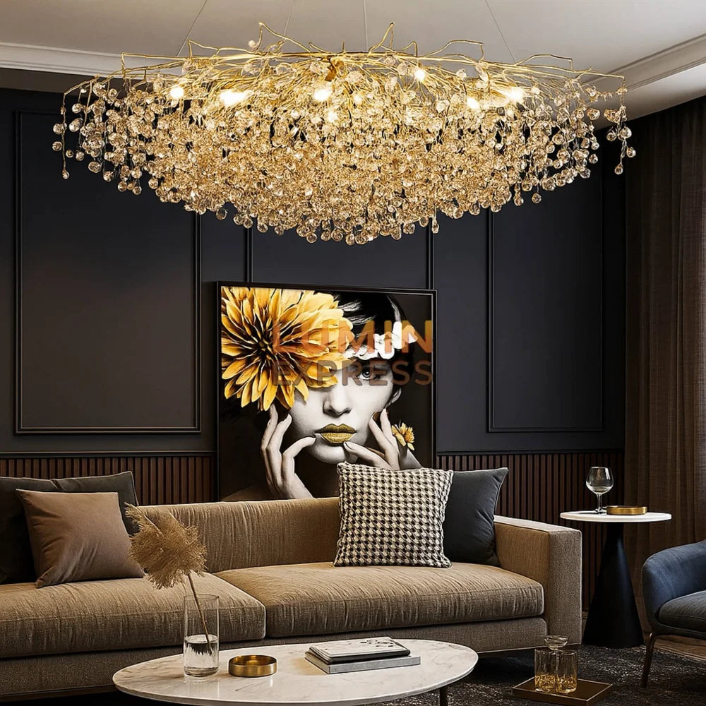 Lustre Belong moderne – éclat du cristal K9 et finition premium dorée