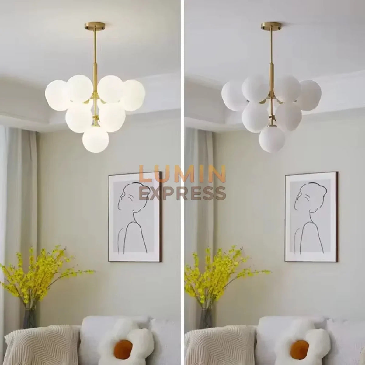 Lustre doré élégant comparable à IKEA – Luminaire Maroc Luminexpress