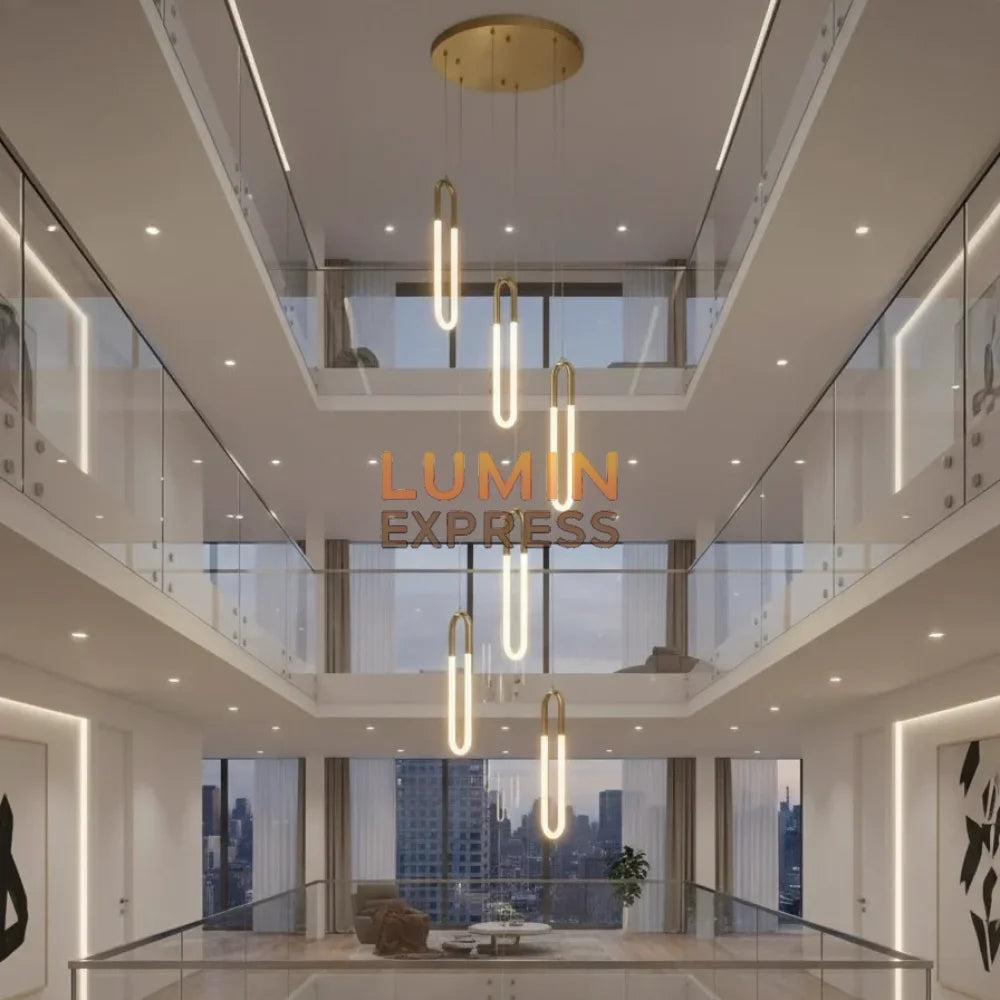 Lustre WARNER Mini Cascade doré – design moderne 6 lampes Maroc