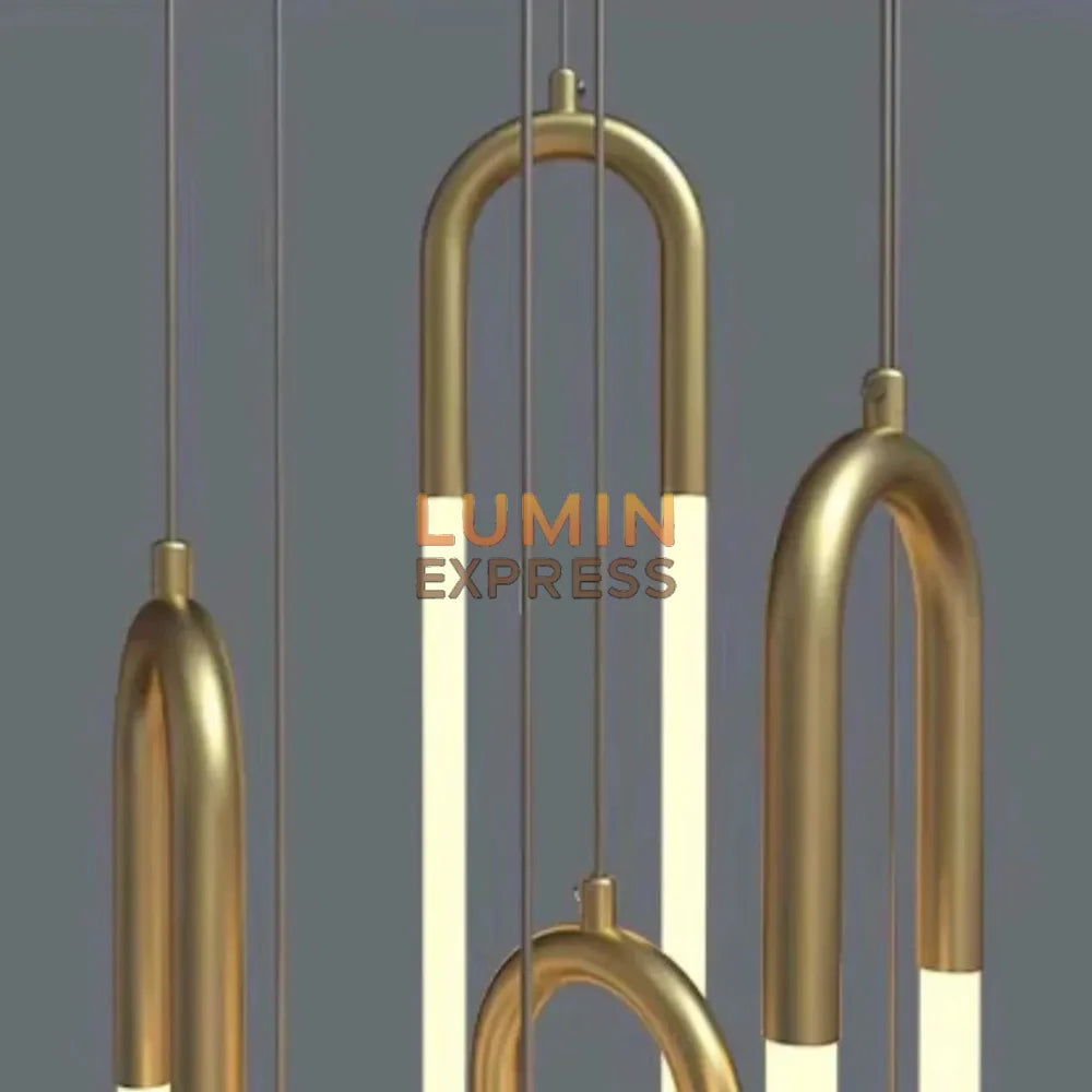 Lustre doré en verre acrylique – design moderne et raffiné Maroc