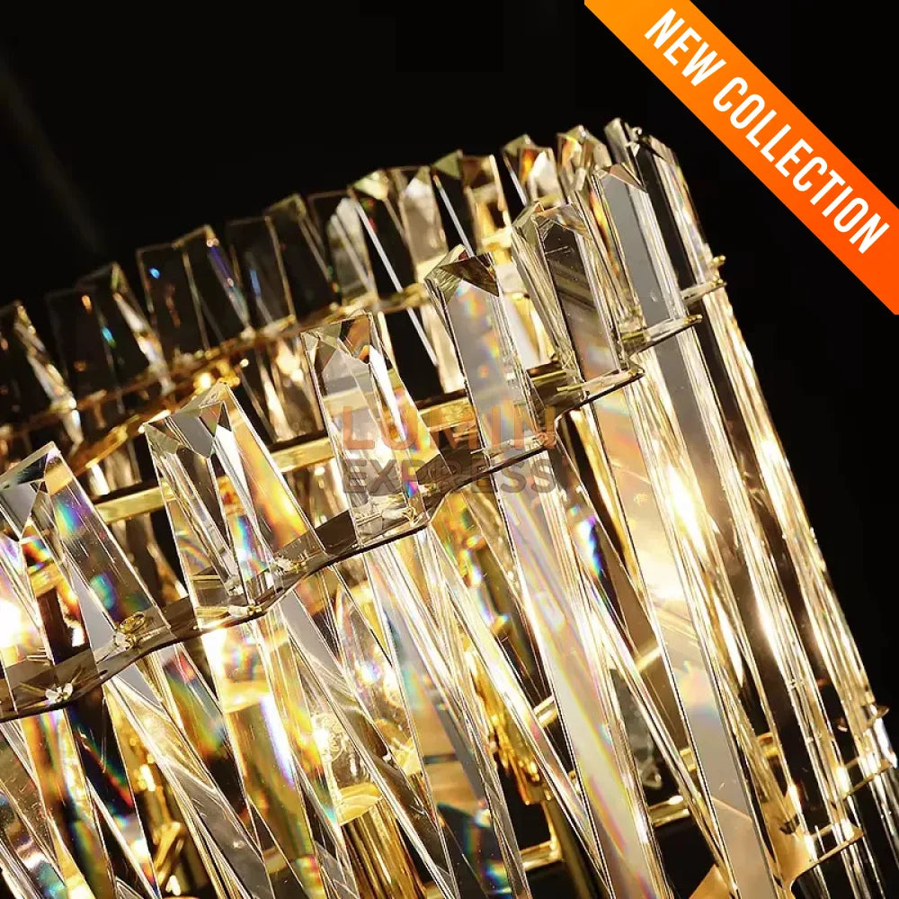 Lustre WINDSOR – suspension dorée moderne en acier et cristal décoratif