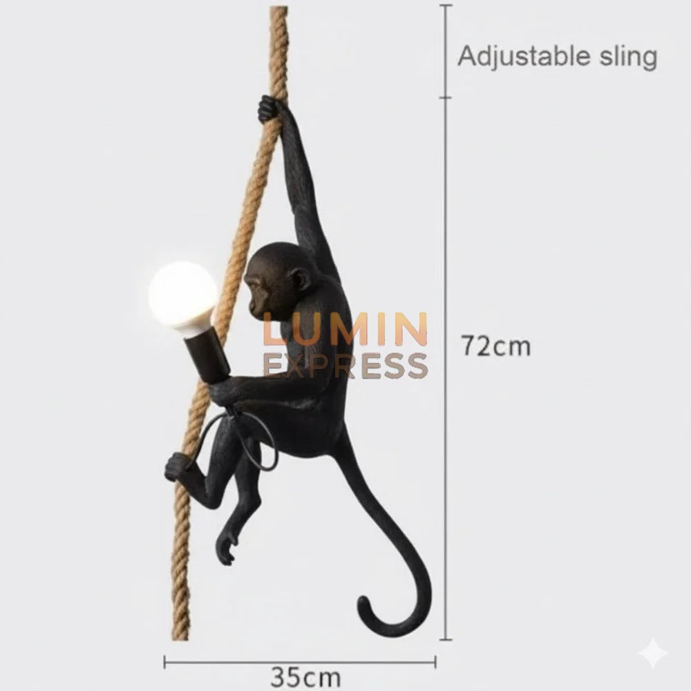 Lampe singe noire suspendue – luminaire décoratif moderne Maroc
