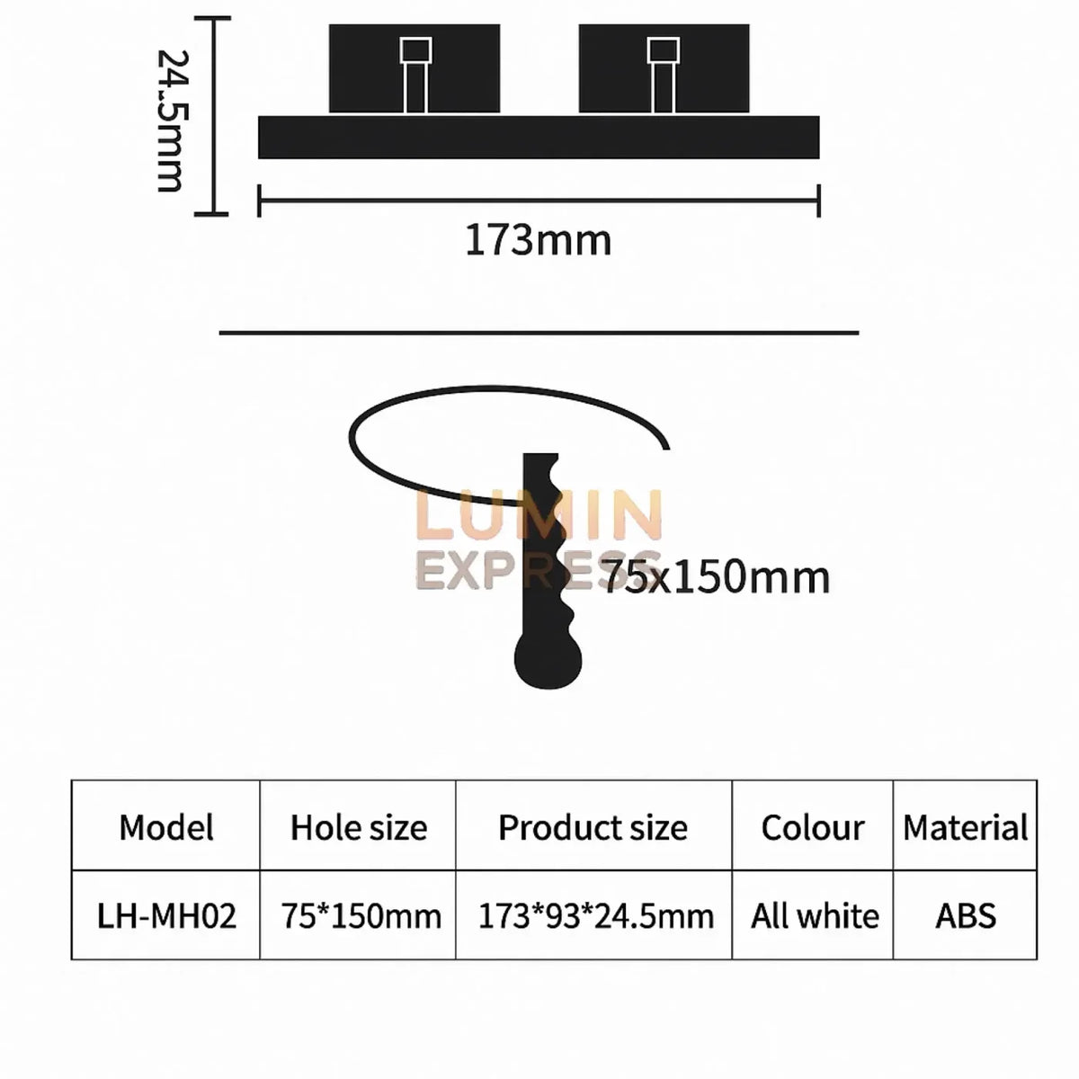 Spot LED carré double orientable 3500 lumens pour salon ou cuisine