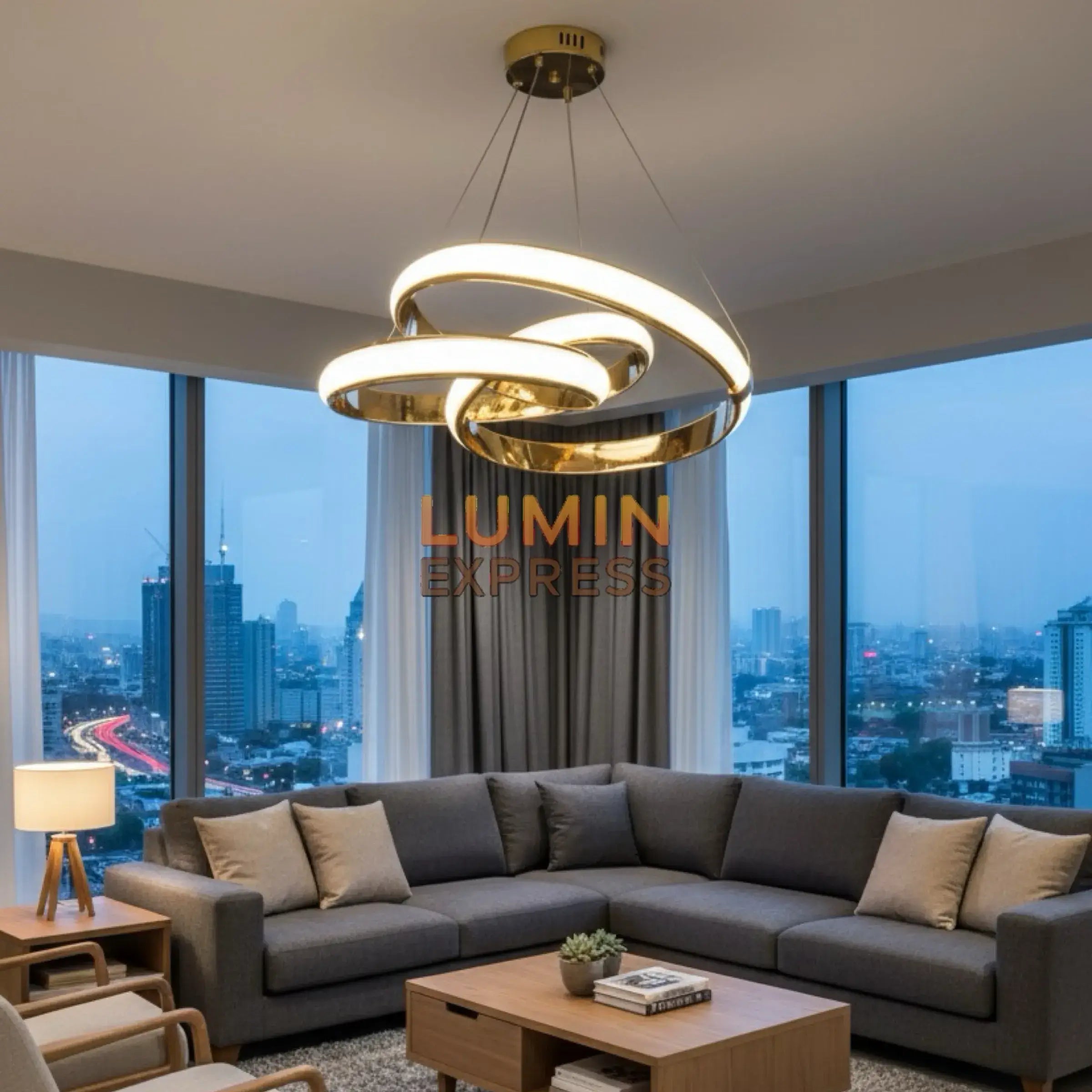 Suspension ALTUS Gold dorée design moderne au Maroc