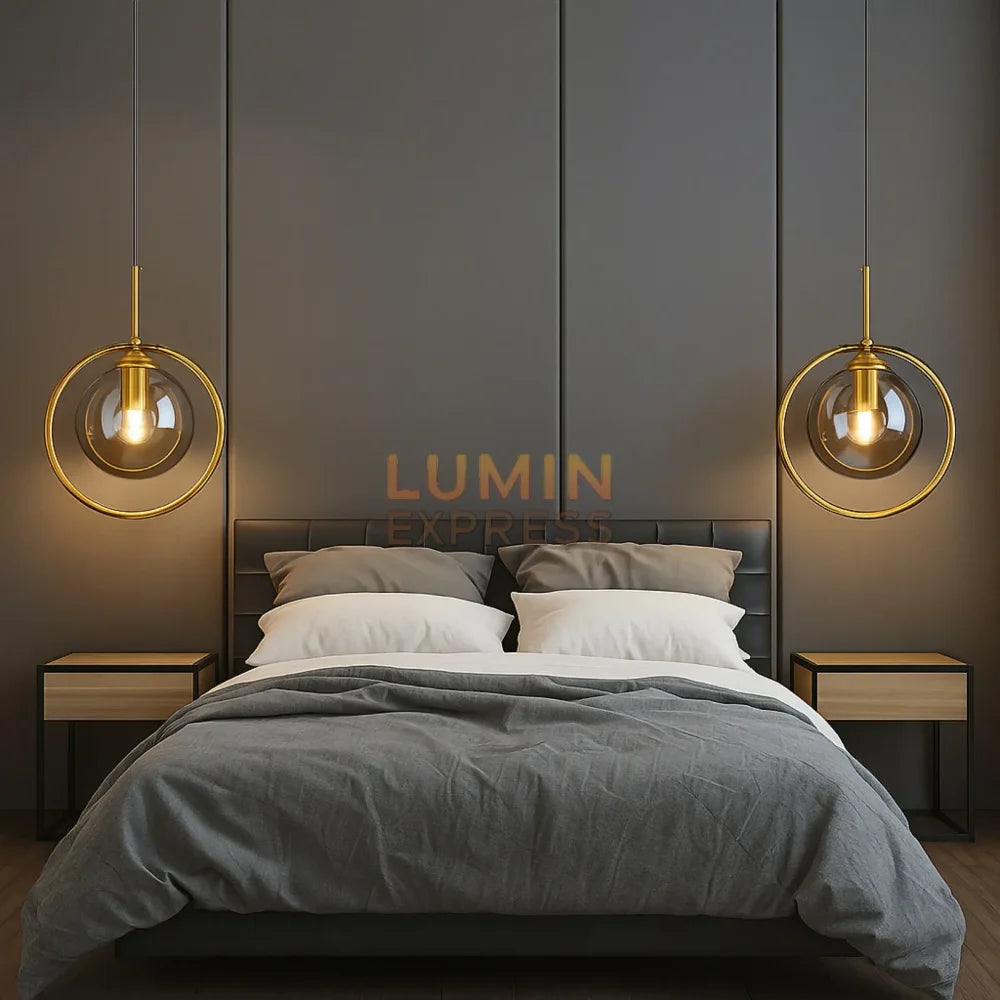 Suspension CLARO laiton doré élégante pour chambre Maroc