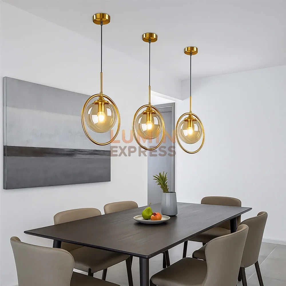 Suspension CLARO éclairage intérieur salle à manger moderne en laiton doré Maroc