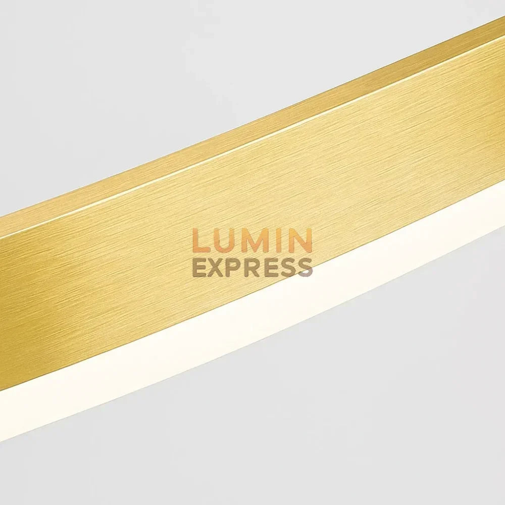 Détail finition aluminium doré brossé de la suspension ELITE DUO Gold – Luminexpress Maroc