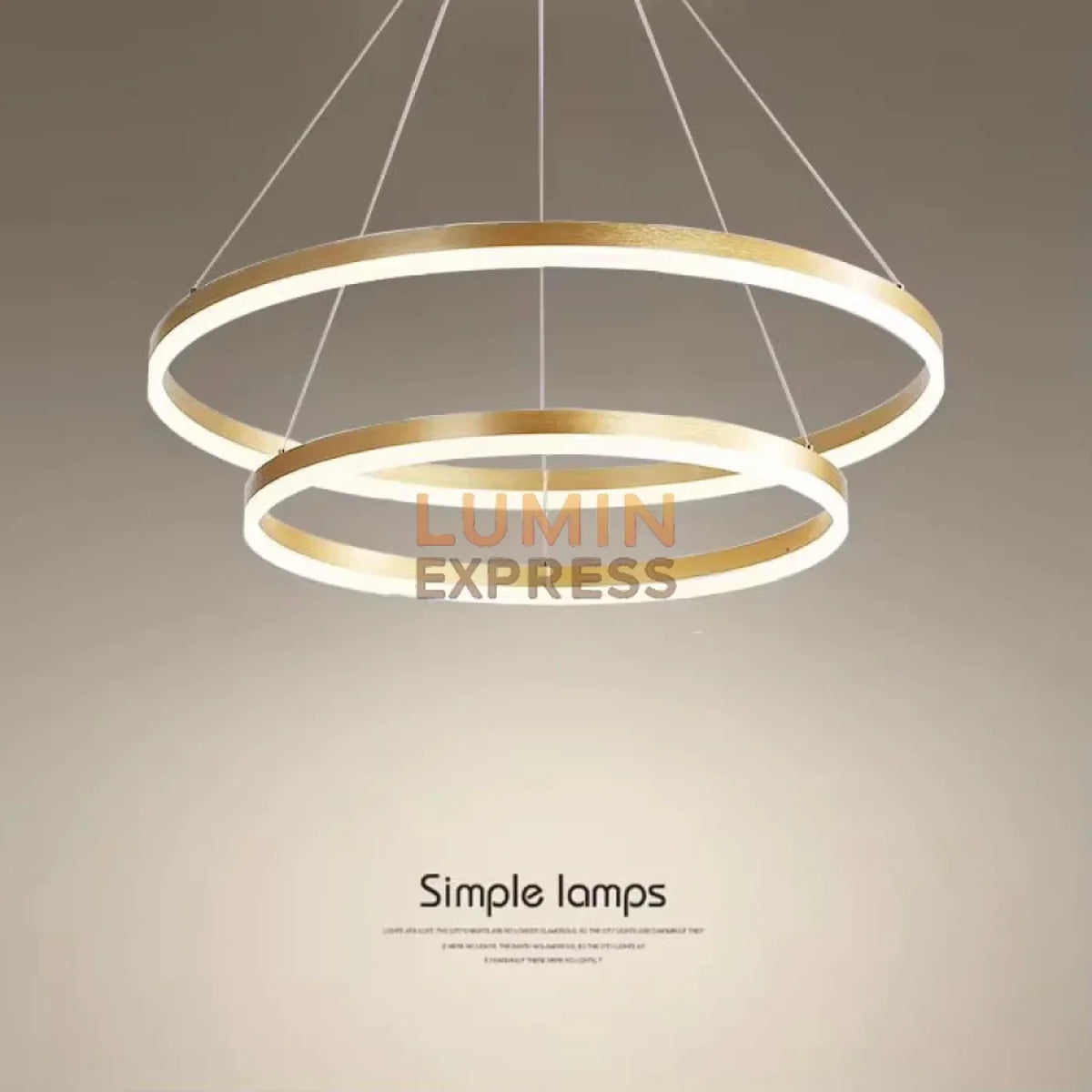 Luminaire suspension ELITE DUO Gold doré brossé pour salon moderne – Luminexpress