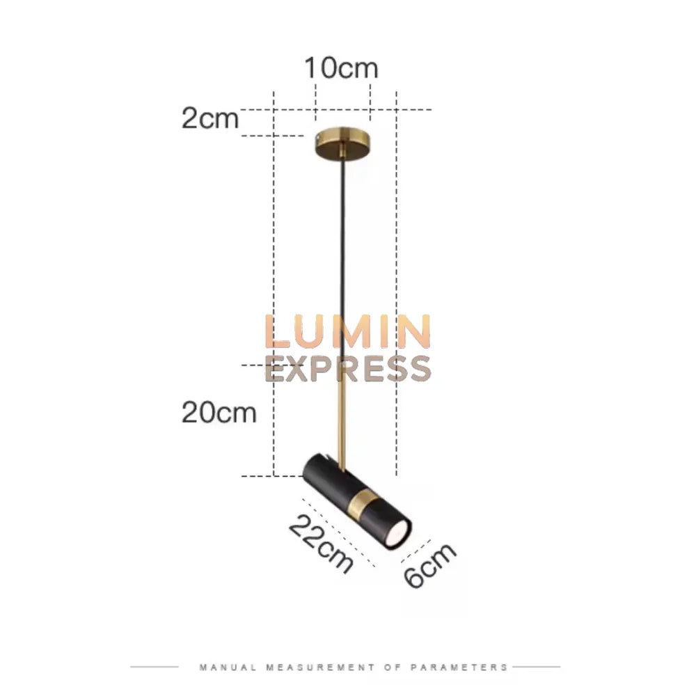 Suspension tube ELVOR Black — luminaire maison Maroc