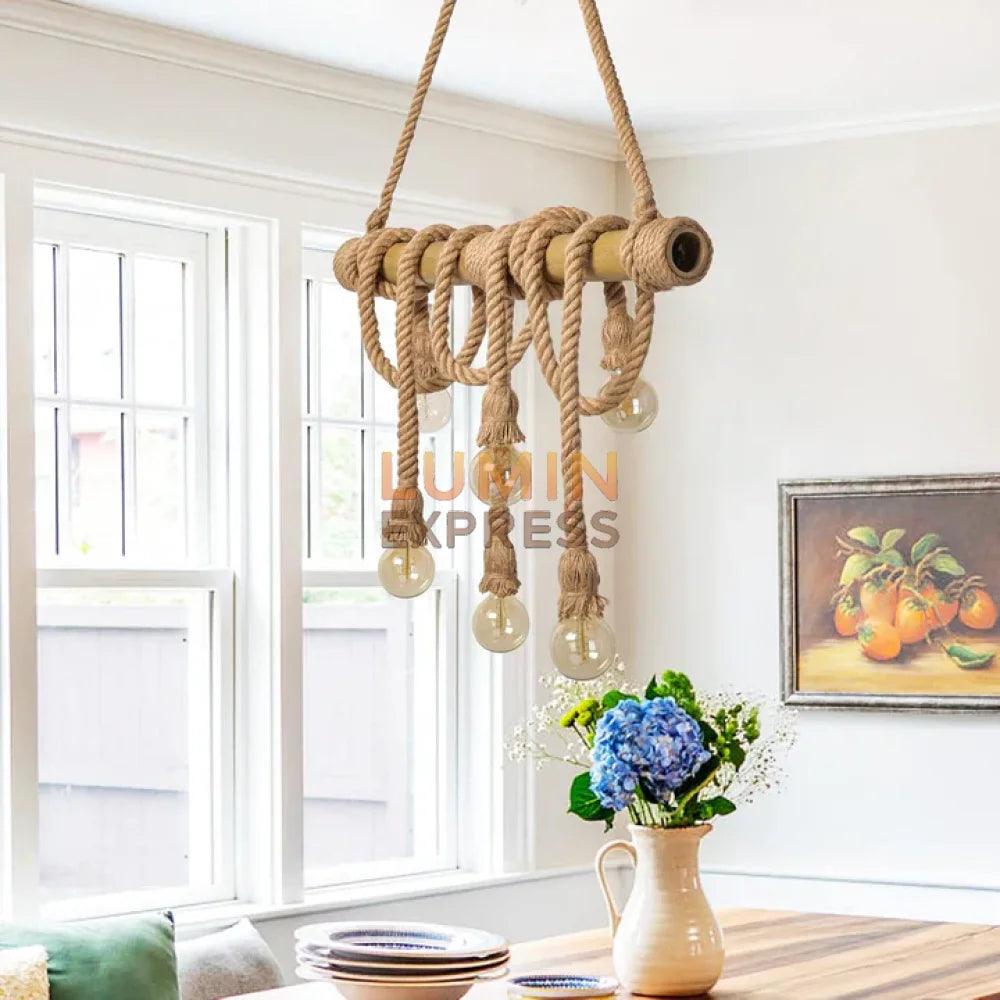 Luminaire REYNA en bambou tressé pour salon contemporain