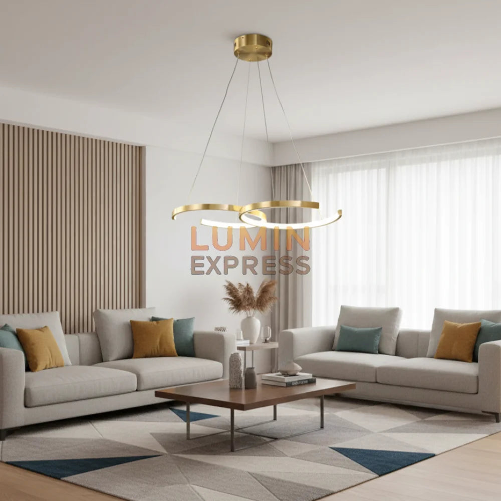 Suspension Fiora Gold LED allumée – Luminaire Maroc by Luminexpress