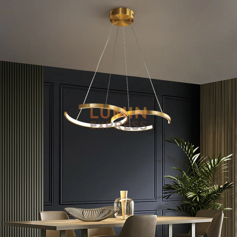 Suspension Fiora Gold lumière neutre LED – luminaire Maroc Luminexpress