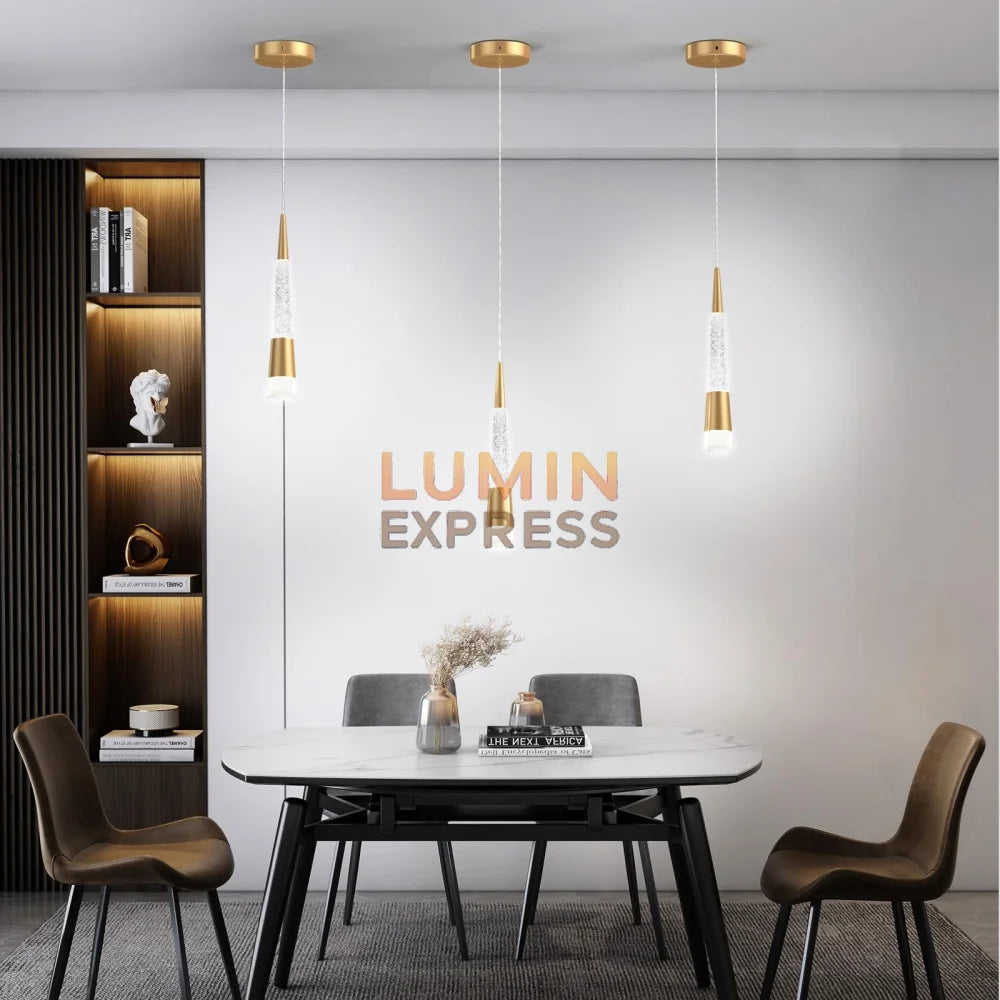 Suspension FLAMIA Gold pour décoration intérieure raffinée – luminaire Maroc Luminexpress