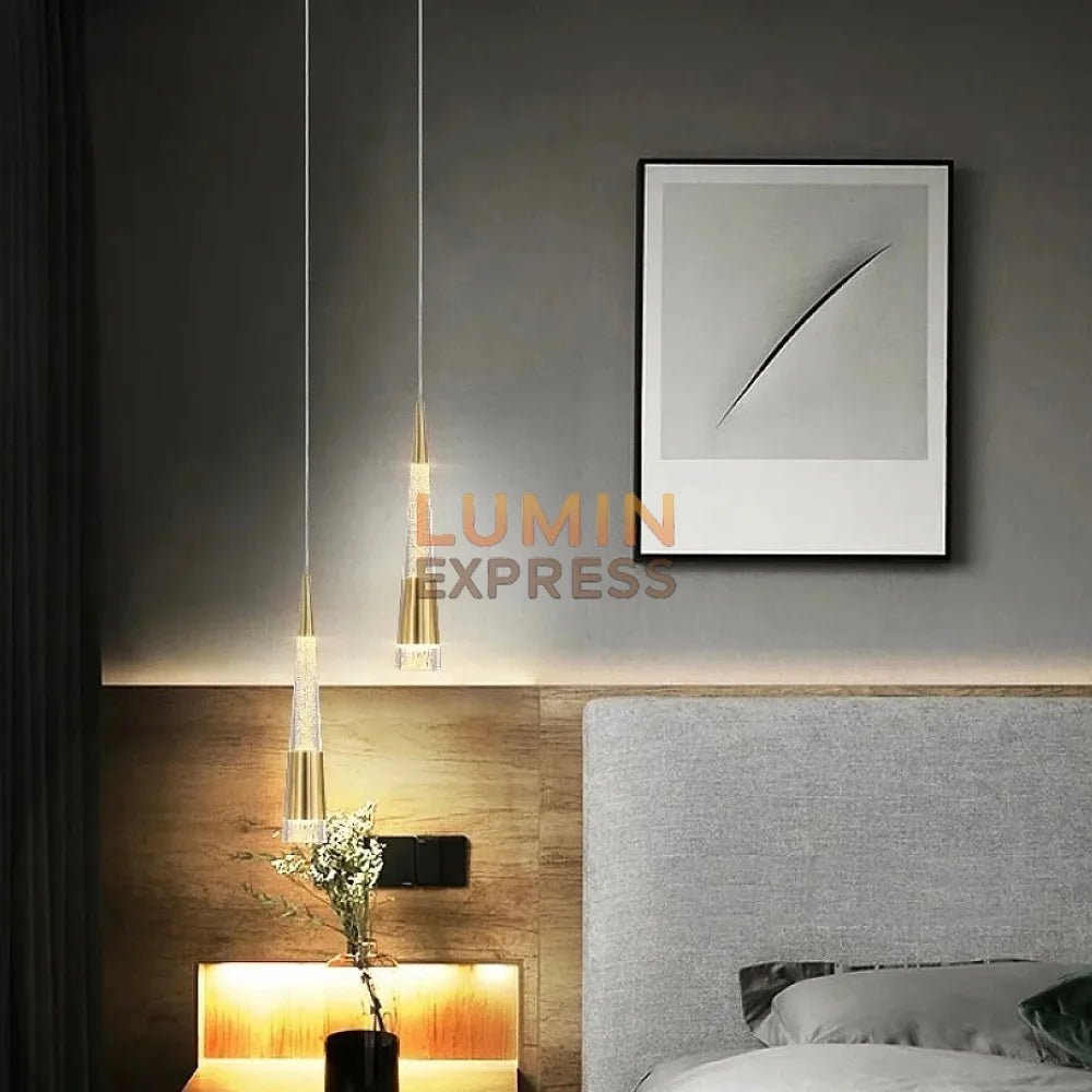Suspension FLAMIA Gold finition laiton doré – luminaire Maroc premium Luminexpress
