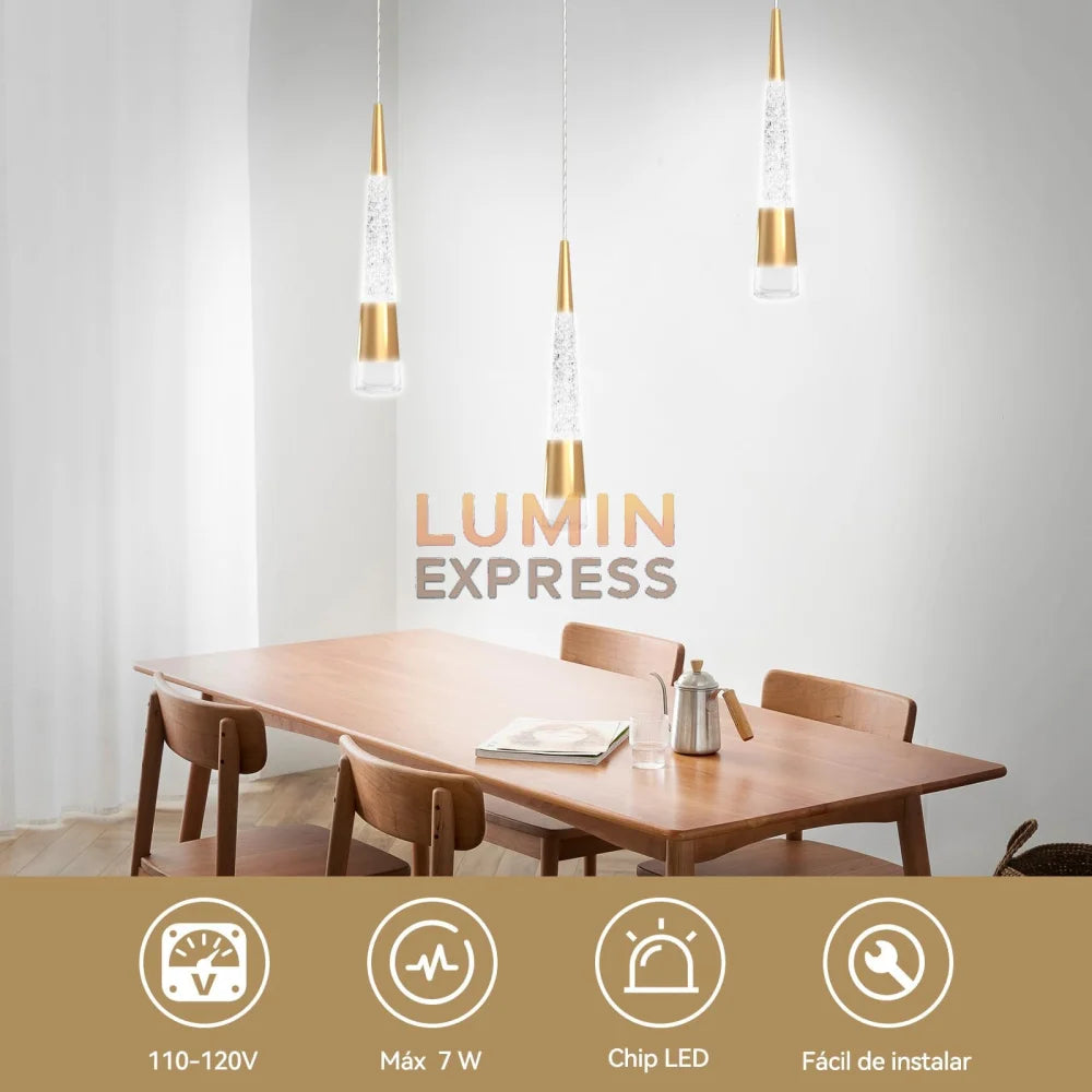 Suspension FLAMIA Gold style contemporain – luminaire Maroc design Luminexpress