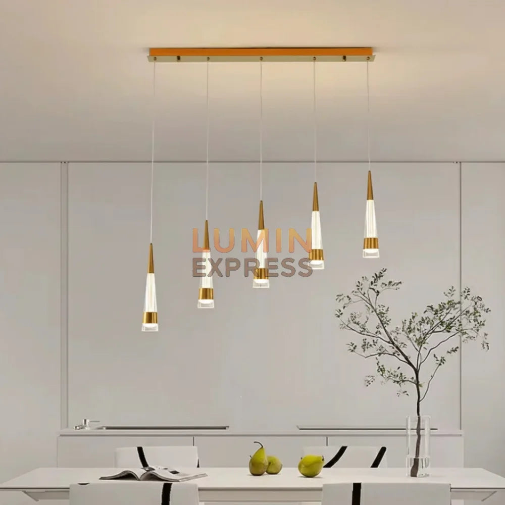 Suspension FLAMIA Linear Gold – luminaire design en ligne – Luminexpress Maroc