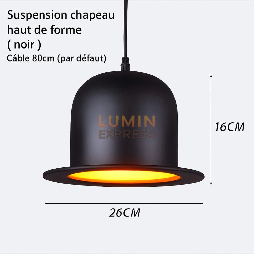 Luminaire suspension Gentleman pour salon, chambre ou bureau moderne Maroc