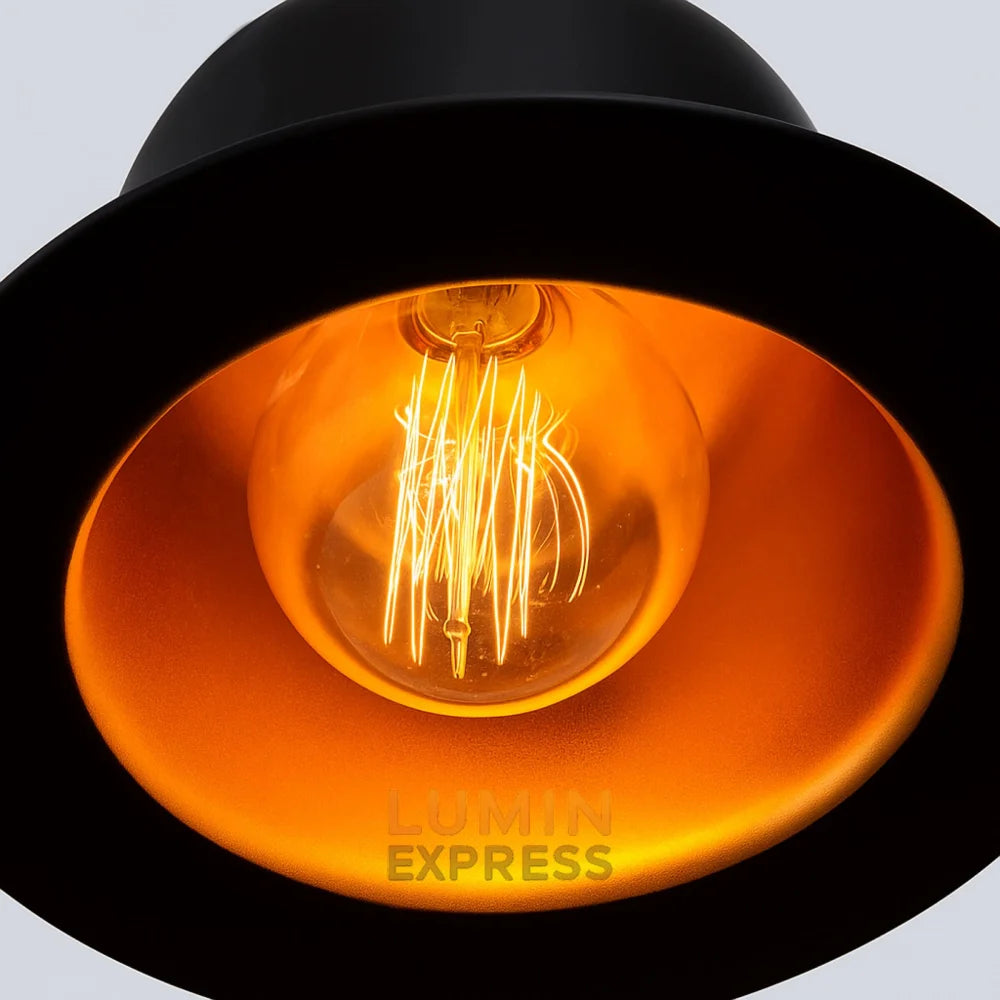 Suspension Gentleman noir mat intérieur doré design moderne Maroc – Luminexpress