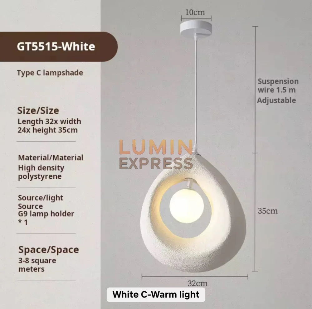 Luminaire marocain style japonais KAIROS blanc texturé