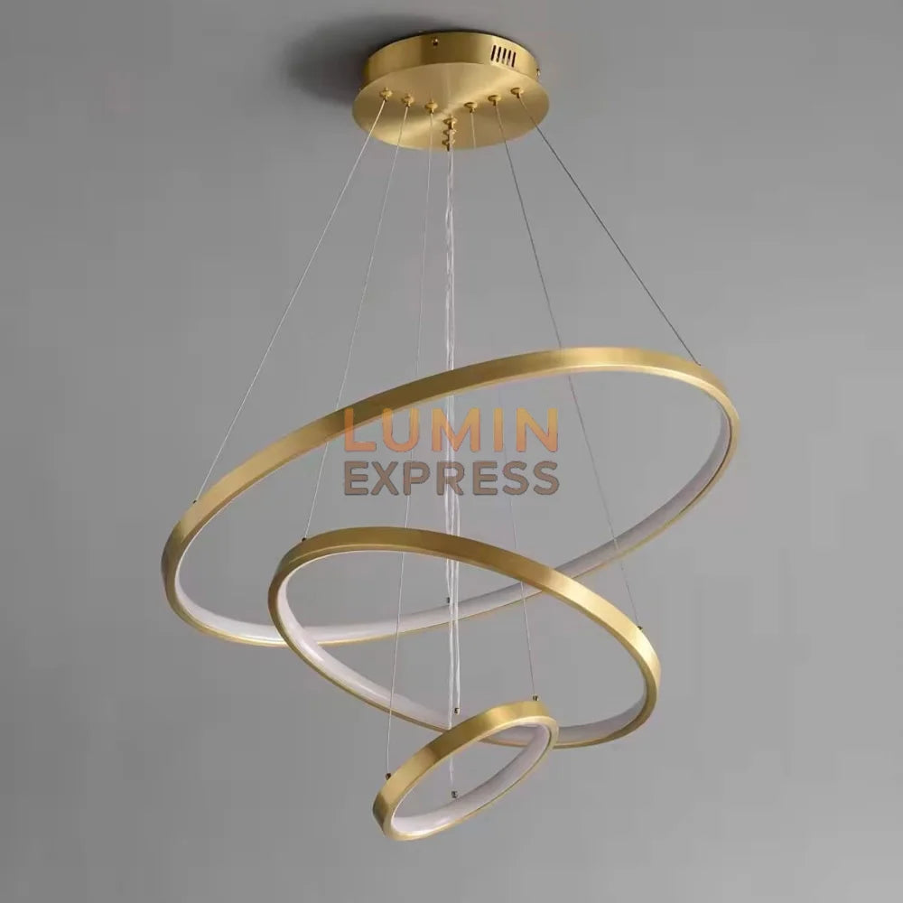 Suspension LISBON Triple Copper design cuivre brossé – luminaire moderne Luminaire Maroc