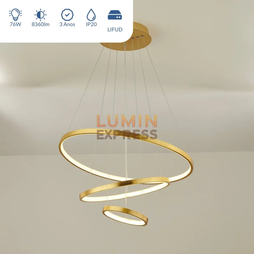 Suspension LISBON Triple Copper design cuivre brossé – luminaire moderne Luminexpress Maroc