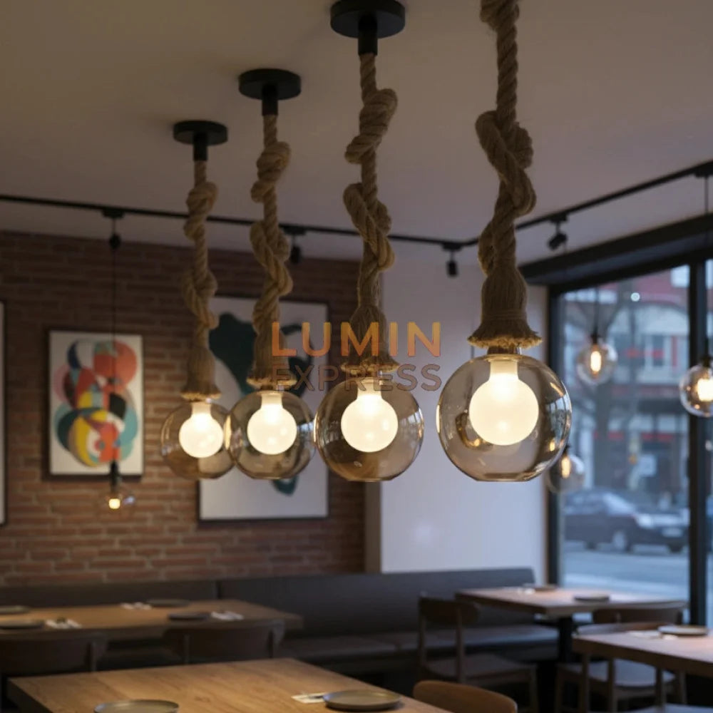 Suspension RÉTRO G125 verre ambré – Luminaire vintage Luminexpress Maroc