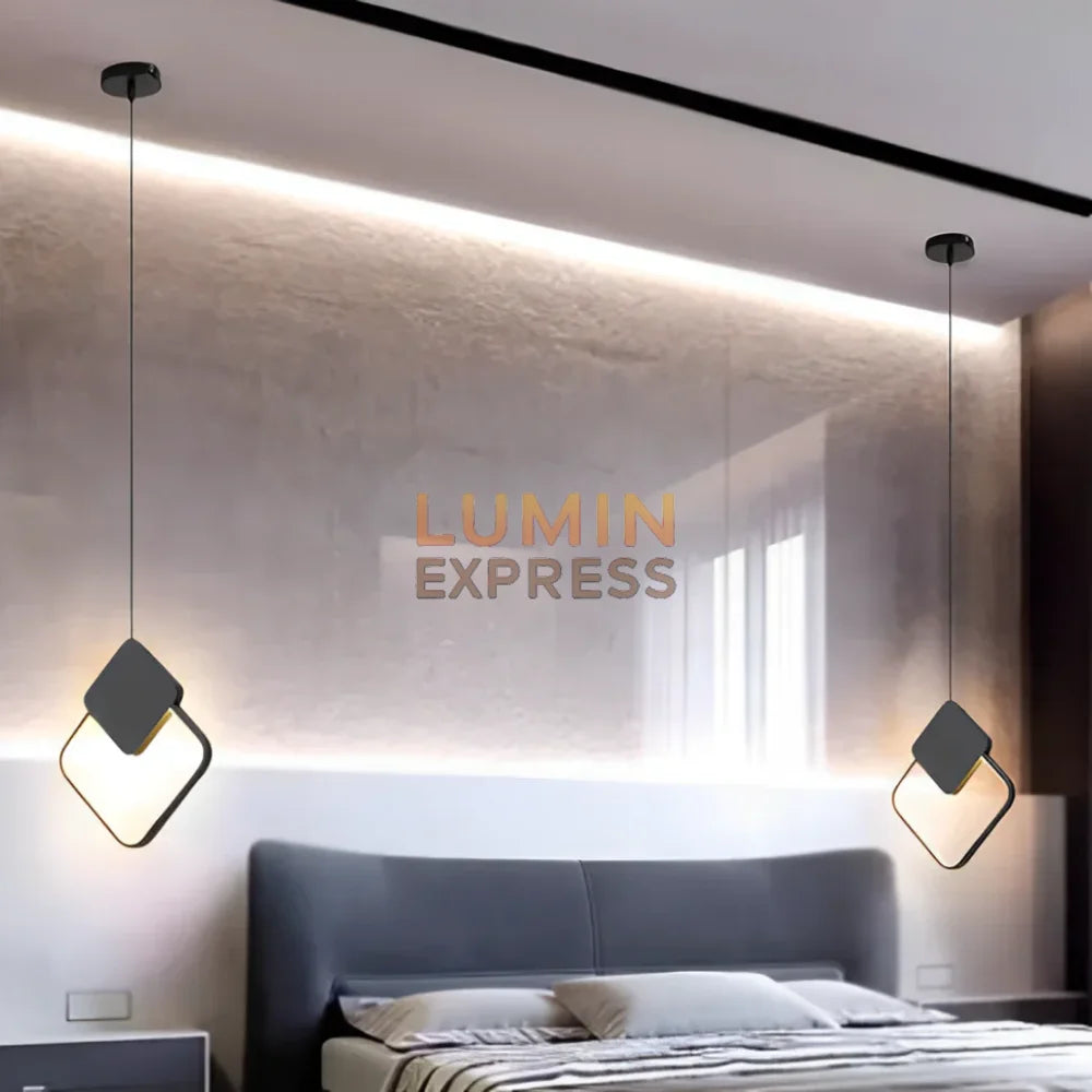 Suspension SLIM Carré design minimaliste Luminexpress Casablanca