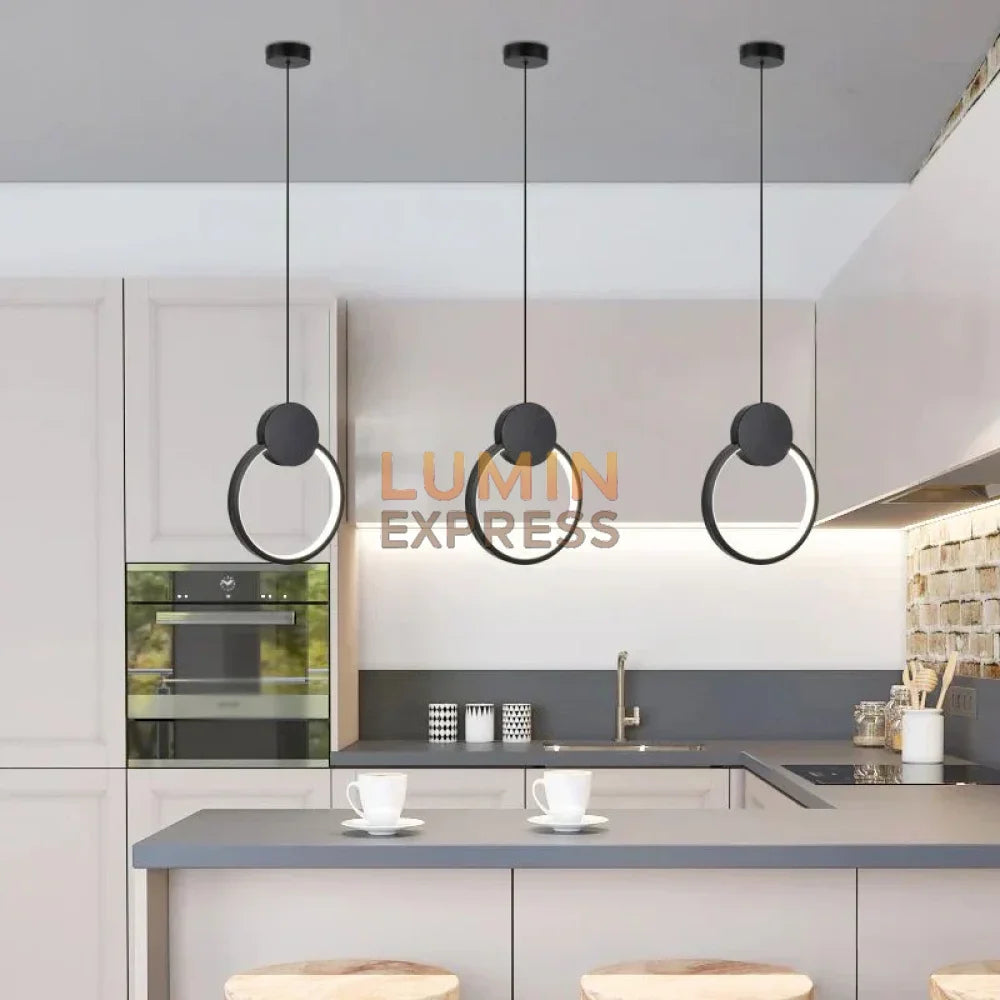 Luminaire SLIM Cercle noir moderne pour couloir et chambre Maroc