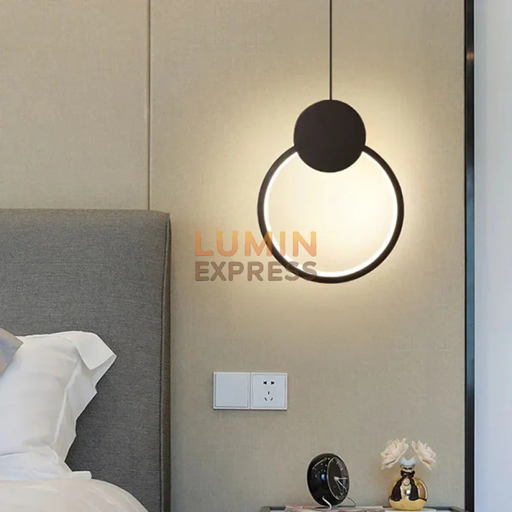 Luminaire SLIM Cercle noir pour tête de lit chambre Maroc