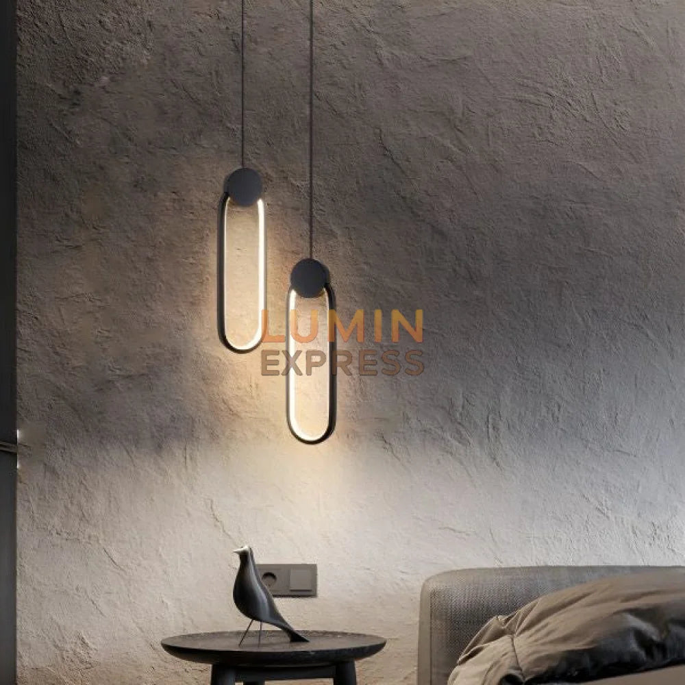 Luminaire SLIM Ovale noir moderne pour couloir et chambre Maroc