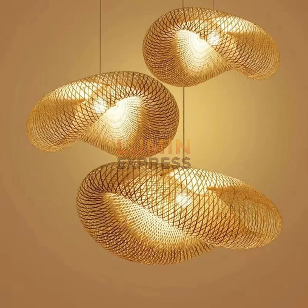 Suspension design bohème en bambou clair — collection Luminexpress Maroc