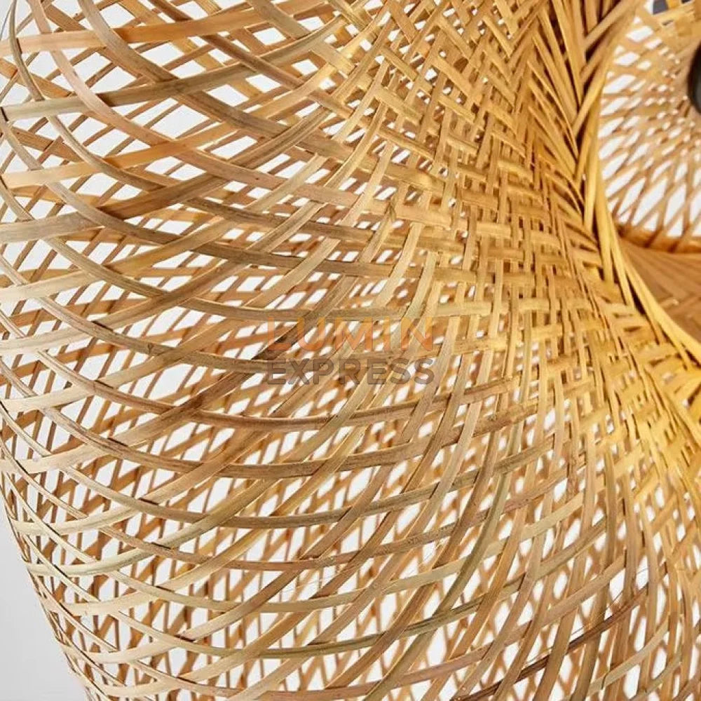 Suspension artisanale en bambou naturel — luminaire Luminexpress Maroc