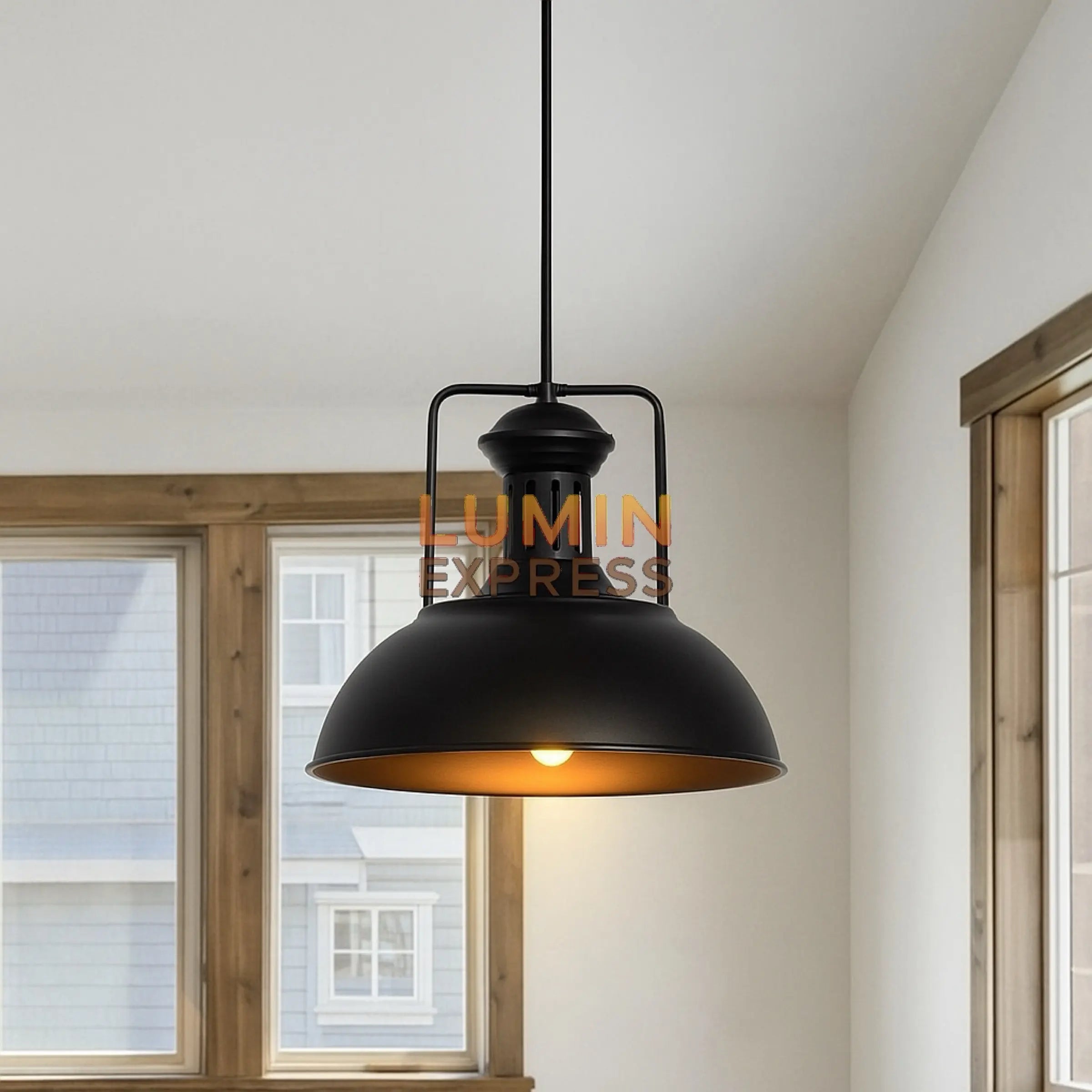 Suspension VINTAGIA 40 cm noir mat – luminaire industriel au Maroc