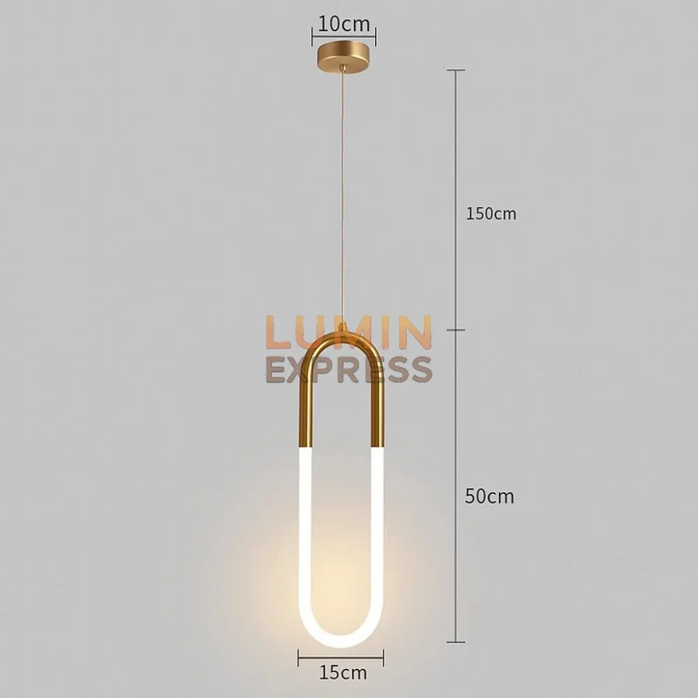 Luminaire suspendu WARNER doré pour salon contemporain