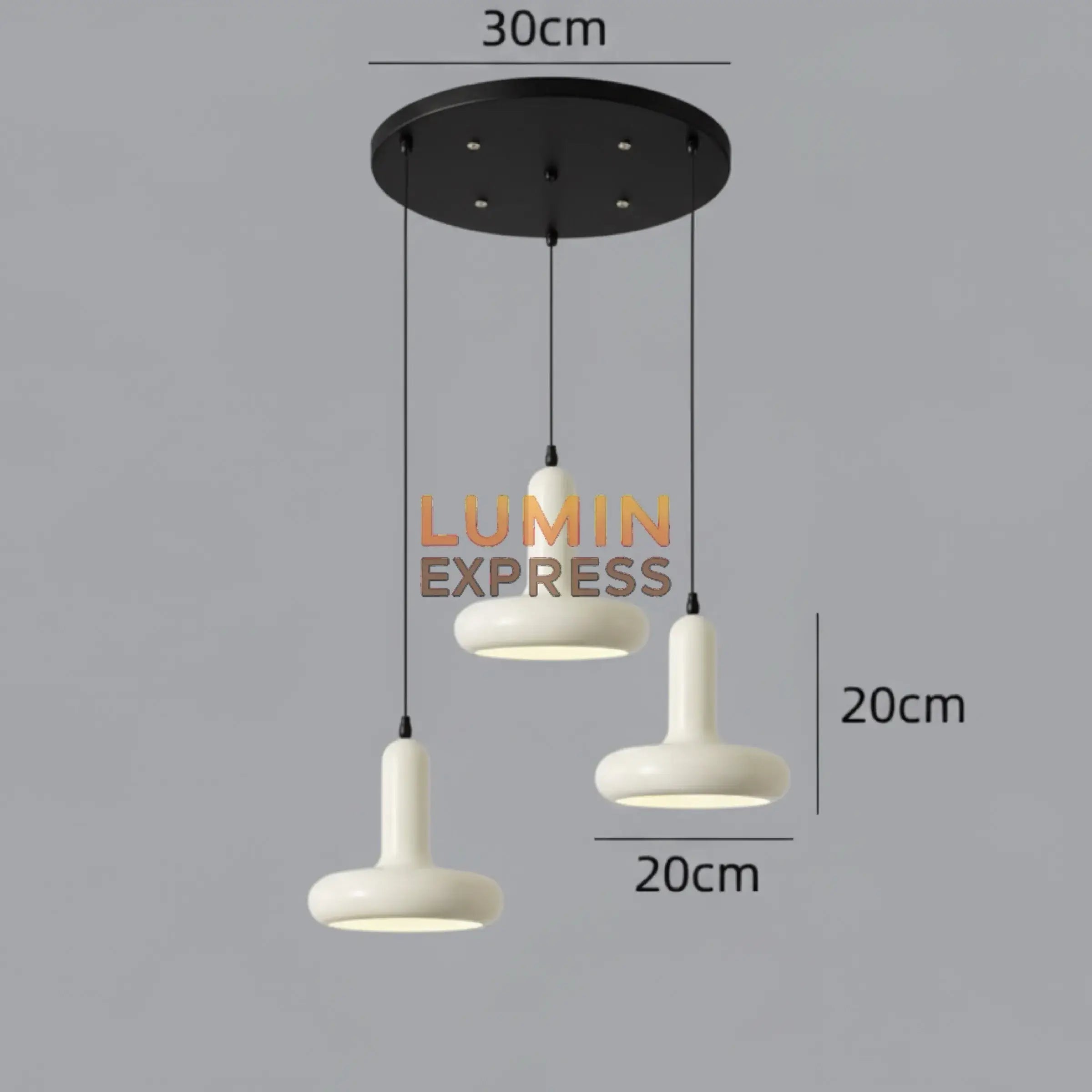 Suspension design en métal blanc crème
