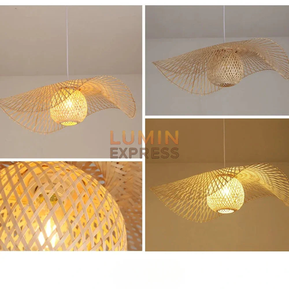 Luminaire YUKA en bambou tressé – lumière douce et ambiance zen – Luminaire Maroc