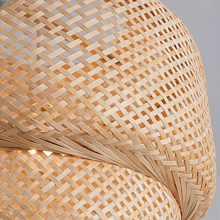 Suspension ZENYA bambou tressé artisanal – luminaire naturel pour salon ou chambre