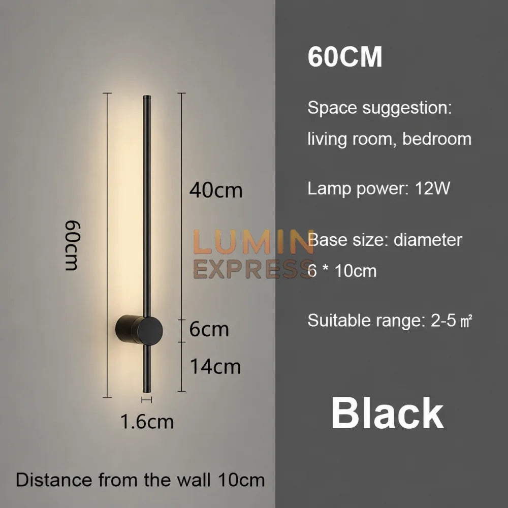 Applique murale VERTIGO Black 60 cm
