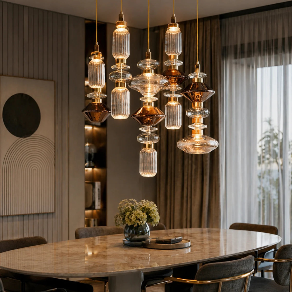 Suspension FUTURA Design Contemporain en verre soufflé